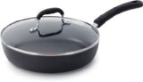 T-fal E93897 Professional Total Nonstick Thermo-Spot Heat Indicator Fry Pan with Glass Lid Cookware 10-Inch Black