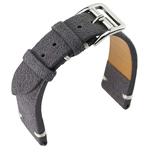 ZLIMSN 20mm Leather Watch Strap Watch Band Wrist Replacement Pin Buckle