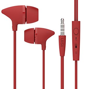 Uiisii C100 Earphones with Microphone for Iphone and Android Devices (Red)