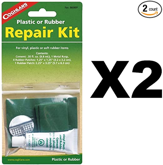 Coghlan's Plastic or Rubber Repair Kit w/ 0.3fl.oz. Rubber Patches (2-Pack)