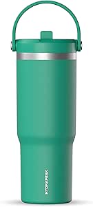 Hydrapeak Nomad 32 oz Tumbler with Handle and Straw Lid, Leakproof Tumbler, Tumbler Lid Straw, Double Insulated Tumblers, 32oz Double Insulated Cup Straw, Stainless Steel (Kelly Green)