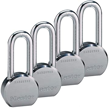 Master Lock - (4) High Security Pro Series Keyed Alike Padlocks 6230NKALH-4 w/ BumpStop Technology