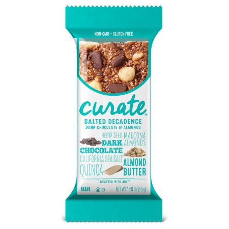 Curate Gluten-Free Snack Bars, Salted Decadence Dark Chocolate & Almonds, 1.59 oz, 16 count