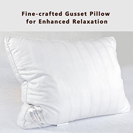 The Duck And Goose Co Luxury Down Alternative White Microfiber Pillow, Hypo-Allergenic, 100% Cotton with Elegant Design. Premium Hotel Quality, Standard - 1 Pack