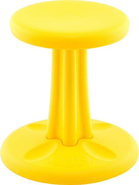 Kore Patented Wobble Chair | Now with Antimicrobial Protection | Stem Flexible Seating | Made in The USA - Active Sitting for Kids - Yellow - Kids (14in)
