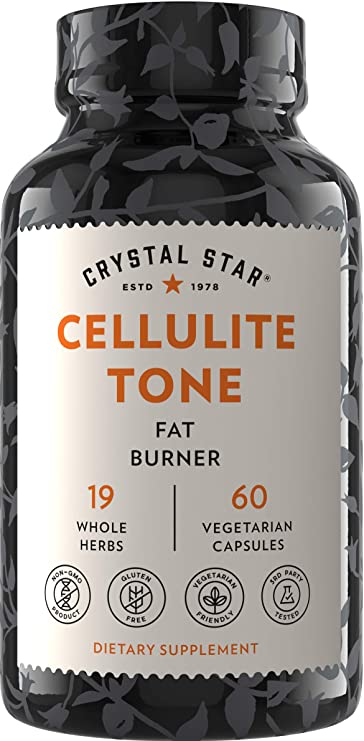 Crystal Star Cellulite Tone, 60 Capsules, Fenugreek, Release of cellulite & boosts fat to energy, Gluten Free, Non-GMO