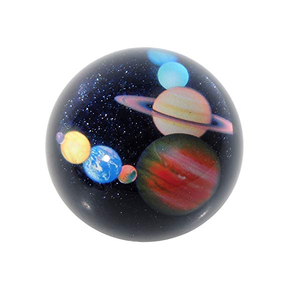 H&D 80mm beautiful Remarkable Crystal Solar System Dome Paperweight Home Decor Creative for kids Gift 3'' (planets)