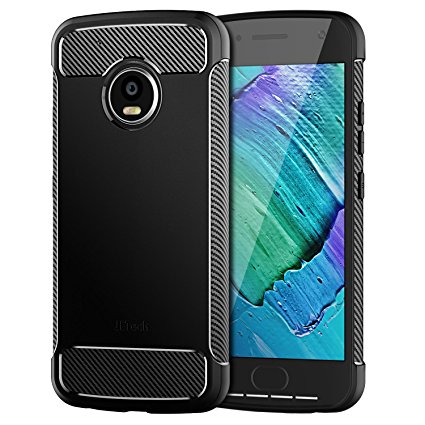 Moto G5 Plus Case, JETech Super Protective Case with Shock-Absorption and Carbon Fiber Design for Moto G5 Plus 2017 (Black) - 3451