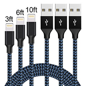 iphone charger cable mfi certified Nylon Braided Charger Cord to USB Syncing Data lighting cable for iphone 8 3pack 3FT 6FT 10FT for iPhone X/8/8Plus/7/7Plus/6/6Plus/6s/6sPlus/5/5s/5c/SE and more