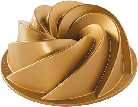 Nordic Ware Heritage Bundt Cake Pan, Gold, 90077