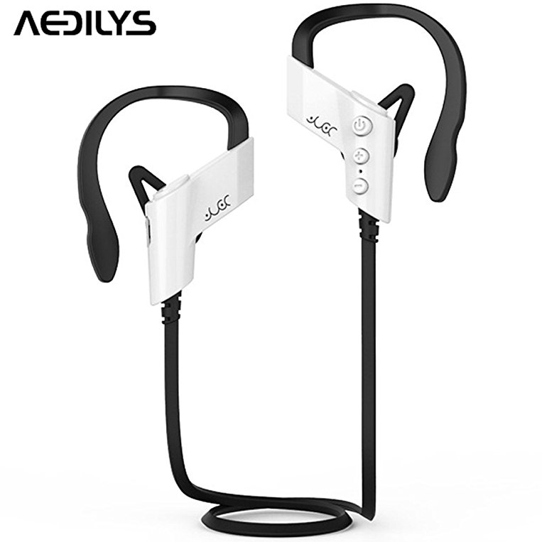 sport headphones , AEDILYS Wireless Sports Bluetooth V4.1 Headphones Sweatproof Running Exercise Stereo with Mic Earbuds Earphones for Iphone 6/6s Plus Galaxy S6 and Android Phones(White)