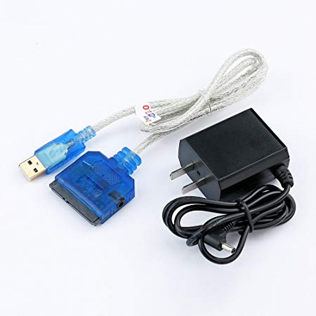 DTech USB 2.0 to 2.5 3.5 SATA Hard Drive SSD Cable with Power Adapter Supports SATA III HDD SSD Connect HDTV