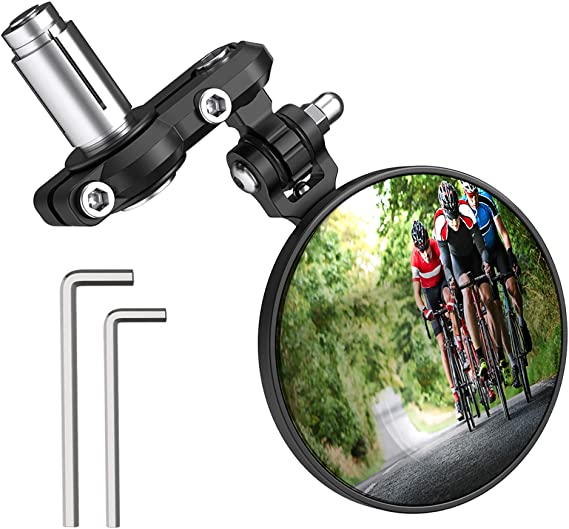 PACEARTH Bar End Bike Mirror Blast-Resistant Aluminum 360˚Rotatable Bicycle Rearview Mirror