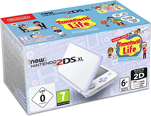 Nintendo Handheld Console - New Nintendo 2DS XL - White and Lavender - Pre-installed with Tomodachi Life (Nintendo 3DS)