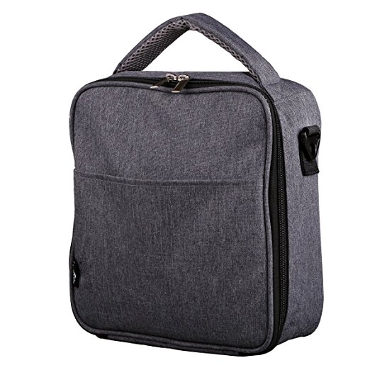 E-manis Insulated Lunch Bag Lunch Box Cooler Bag with Shoulder Strap for Men Women Kids( gray)