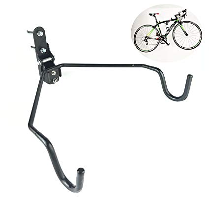 Saurka Foldable Bike Wall Mount, Bike Rack Wall, Bicycle Horizontal Mounting Hanger for Indoor Storage - Hook Angle Adjustable