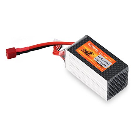 FLOUREON 4S 14.8V 1500mAh 45C Lipo Battery with T XT60 Plug for RC Airplane RC Helicopter RC Car Truck RC Boat (T Plug)