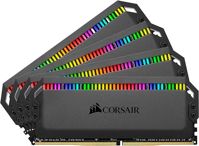 Corsair Dominator Platinum RGB 128GB (4x32GB) DDR4 3600MHz C18 Desktop Memory (12 Ultra-Bright CAPELLIX RGB LEDs, Patented Dual-Channel DHX Cooling Technology, Intel XMP 2.0 Support) Black