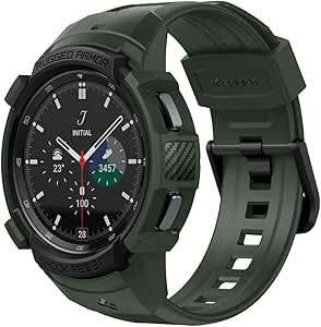 Spigen Correa Rugged Armor Pro Compotible con Galaxy Watch 4 Classic 46mm - Verde Militar