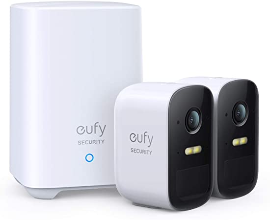 eufy Security, eufyCam 2C Pro 2-Cam Kit, Wireless Home Security System with 2K Resolution, 180-Day Battery Life, HomeKit Compatibility, IP67, Night Vision, and No Monthly Fee.