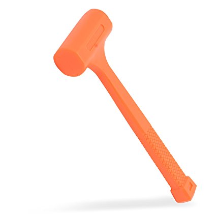 Neiko 02846A 1 LB Dead Blow Hammer, Neon Orange | Non Slip Handle