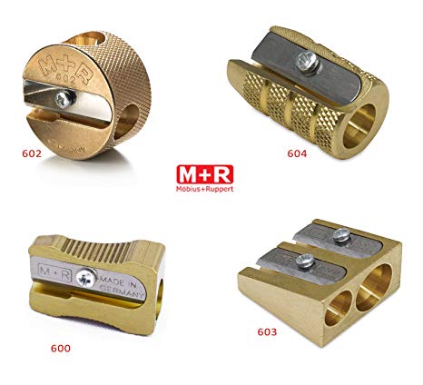 Mobius   Ruppert (M R) Brass Artists Pencil Sharpener - choose from 4 shapes! Made in Germany - finest in the world! (604 - Bullet/Grenade)