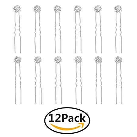 Miallo Bridal wedding Hair Pins For Womeen and Girls(Pack of 12) Silver