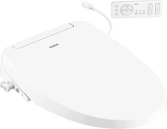 Moen EB1500-E 3-Series Standard Electronic Bidet Toilet Seat with Remote Control, White