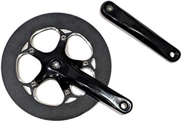 Lasco 56T Forged Crankset with 170mm Forged Arms CNC Aluminum Chaingard for Folding Bicycles