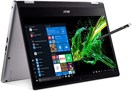 Acer Spin 3 Convertible Laptop, 14" Full HD IPS Touch, 8th Gen Intel Core I5-8265U, 8GB DDR4, 256GB PCIe Nvme SSD, Rechargeable Active Stylus, SP314-53N-57BS