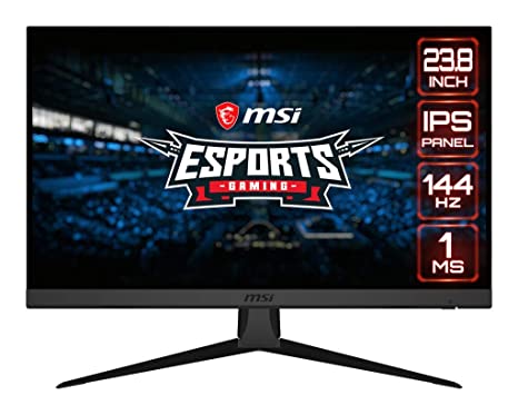 MSI Optix G242 23.8 inch IPS Gaming Monitor – Full HD - 144Hz Refresh Rate - 1ms Response time – Adaptive Sync for Esports