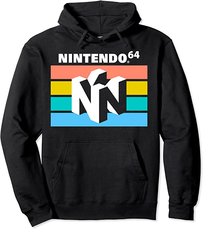 Nintendo Classic 64 Striped Logo Pullover Hoodie