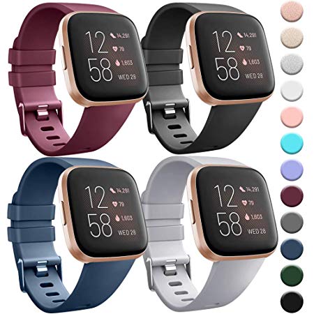 Vancle Bands Compatible for Fitbit Versa Band, Classic Soft Sport Band Strap for Fitbit Versa/Versa Lite/Versa SE/Versa 2 Smart Watch Women Men Small Large