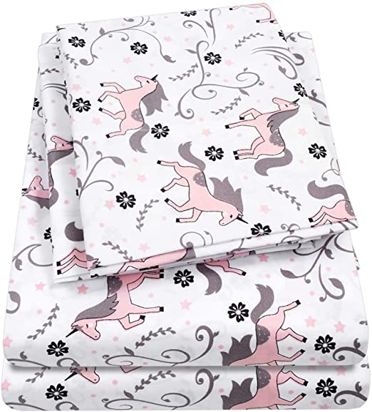 1500 Supreme Kids Bed Sheet Collection - Fun Colorful and Comfortable Boys and Girls Toddler Sheet Sets - Deep Pocket Wrinkle Free Hypoallergenic Soft and Cozy Bedding - Full, Unicorns