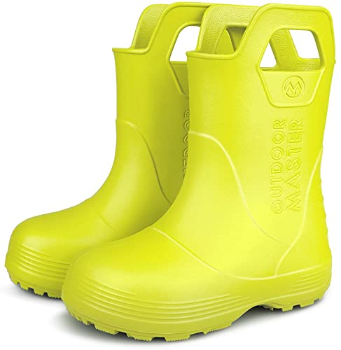 OutdoorMaster Kids Toddler Rain Boots, Lightweight, Easy to Clean for Boys Girls