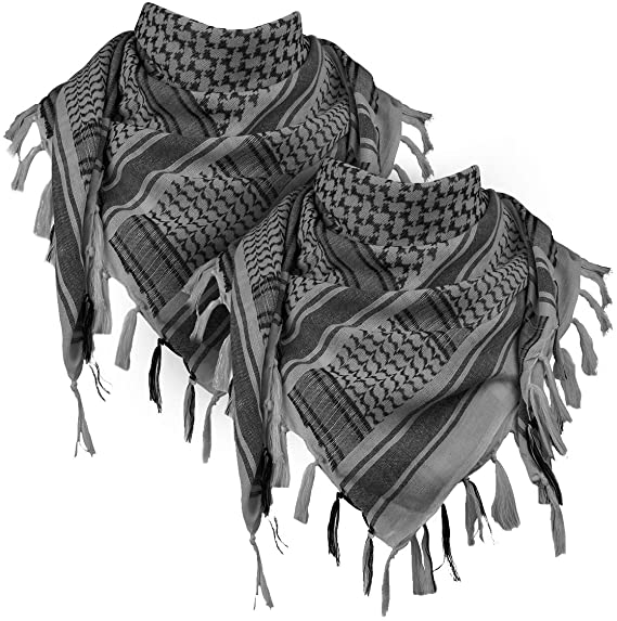 FREE SOLDIER 100% Cotton Scarf Military Shemagh Tactical Desert Keffiyeh Head Neck Scarf Arab Wrap with Tassel 43x43 inches