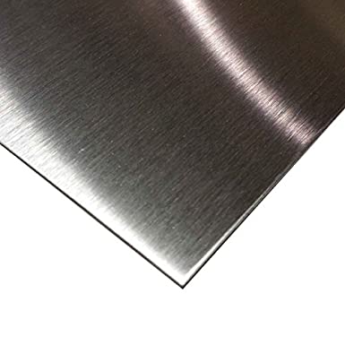 Online Metal Supply 304 Stainless Steel Sheet .035" (20 ga.) x 12" x 18" - #4 Brushed Finish