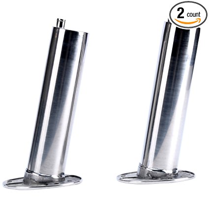 (Set of 2) Amarine-made Heavy Duty Stainless Steel 316 Deluxe Rod Holders with Drain , Flush Mount Fishing Rod Pole Holders, 15 Degree