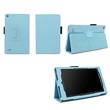 Case for Fire 7 2015 - Folio Case with Stand for Kindle Fire 7 (5th Generation, Sept 2015 Model) - Light Blue