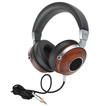 Sugoiti Over Ear Headphones With In-Line Powerful Bass Music Wired Wooden Headset Soft Earmuffs For Smart Phone,Tablets,Desktop