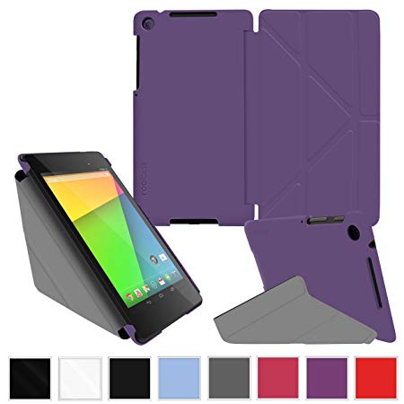 Google Nexus 7 2013 Case, Nexus 7 FHD 2nd Gen Case, rooCASE Origami Slim Shell Lightweight Tablet Stand Purple