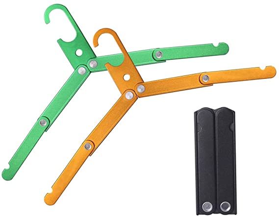 Hikeman Travel Hangers Metal Heavy Duty Folding Hangers for Wet Clothes Portable Space Saving Travel Accessories for Camping Cruise Hotel (3, Mixing)