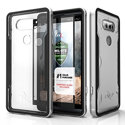 LG V20 Case, Zizo [Shock Series] w/ FREE [LG V20 Screen Protector] Transparent Clear [Military Grade Drop Tested] Aluminum Metal Bumper for LG V20