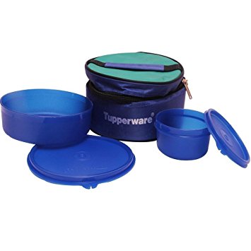 TP-525-T192 Tupperware Classic Lunch Box (Including Bag) with Tropical Cup and Large Handy Bowl for Packing a Complete Meal