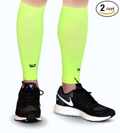 Calf Compression Sleeves for Shin Splints, Leg Pain & Support - Increases Blood Circulation to Reduce Leg Cramps & Muscle Aches - Ultimate Comfort & Breathability - 1 Pair