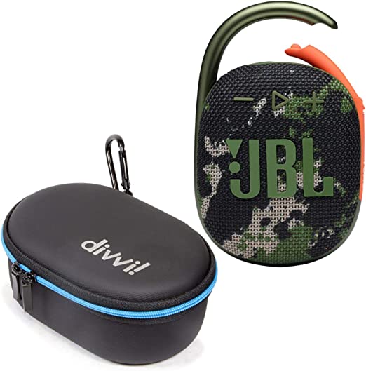 JBL Clip 4 Portable Bluetooth Wireless Speaker Bundle with divvi! Protective Hardshell Case - Camouflage