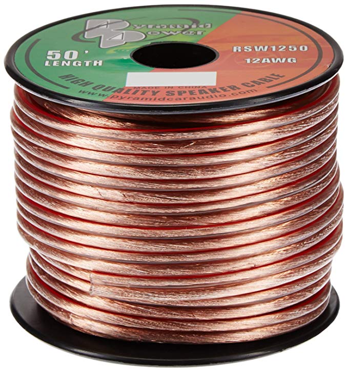 Pyramid RSW1250 12-Gauge 50-Foot Spool of High-Quality Speaker Zip Wire (Colors May Vary)