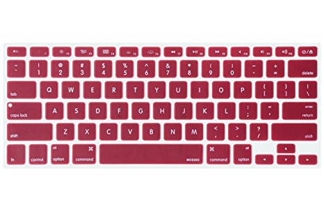 Mosiso Keyboard Cover for Macbook Pro 13 Inch, 15 Inch (with or without Retina Display, 2015 or Older Version) Macbook Air 13 Inch, Wine Red