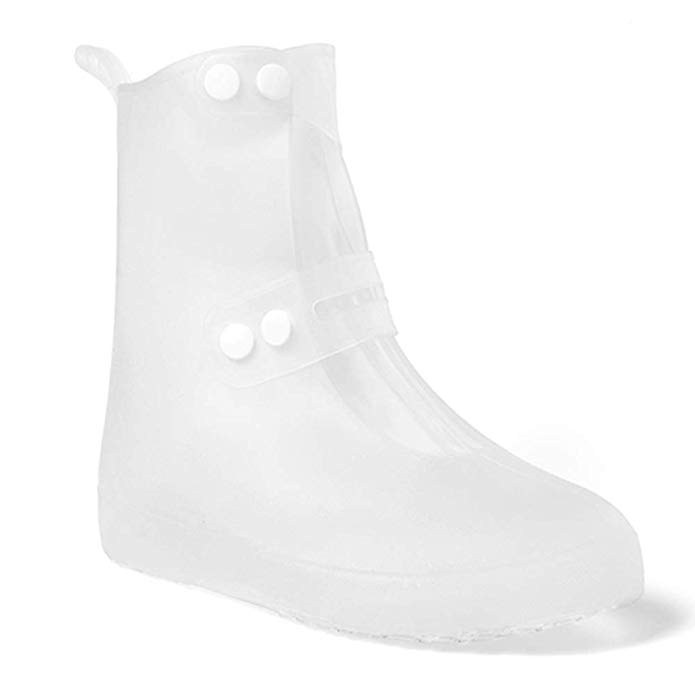 1 Pair Reusable Waterproof Shoe Covers Anti-Slip Overshoes Rain Boots Travel Rain Gear For Women
