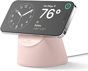 elago MS1 Charging Stand Compatible with Magsafe Charger - Premium Silicone Stand Compatible with iPhone 12 Models [Sand Pink] [Magsafe Not Included]